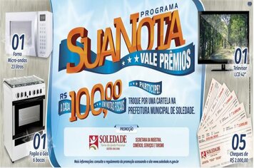 Promoção Sua Nota Vale Prêmios 2016 já está vigorando