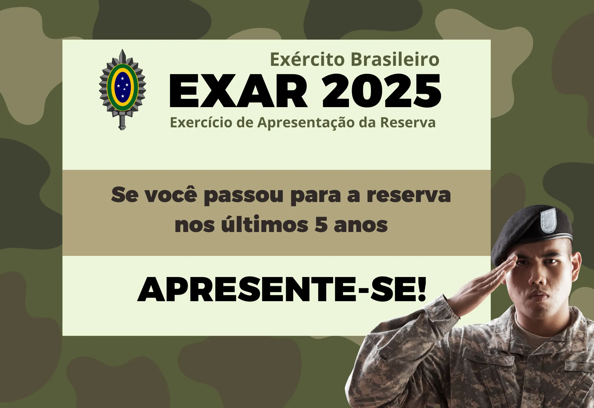 SOLEDADE INICIA PERÍODO DE APRESENTAÇÃO OBRIGATÓRIA PARA RESERVISTAS NO EXAR 2025